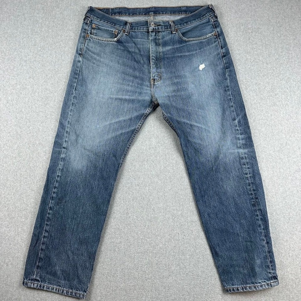 Levi's‎ 505 Mens Jeans  38x29 Blue Denim Straight Fit Western Rodeo Cowboy Faded